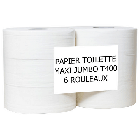 PAPIER TOILETTES OUATE JUMBO MAXI ROULEAU T400 (6)