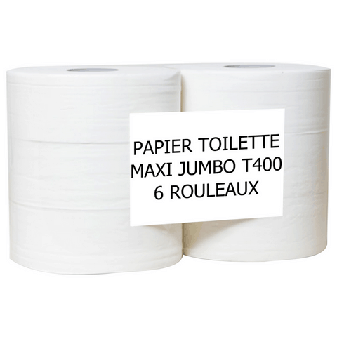 PAPIER TOILETTES OUATE JUMBO MAXI ROULEAU T400 (6)